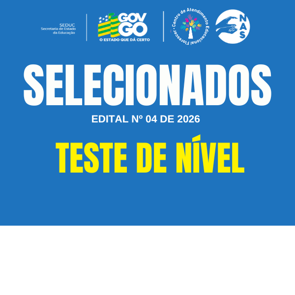 SELECIONADOS PARA REALIZAR O TESTE DE NÍVEL PARA OS CURSOS DO 2º SEMESTRE (2026/2)