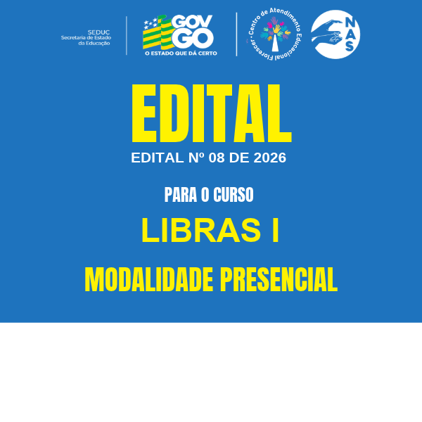 EDITAL Nº 08/2026 PARA O CURSO DE LIBRAS, MÓDULO I, MODALIDADE PRESENCIAL, SEMESTRE 2027/1